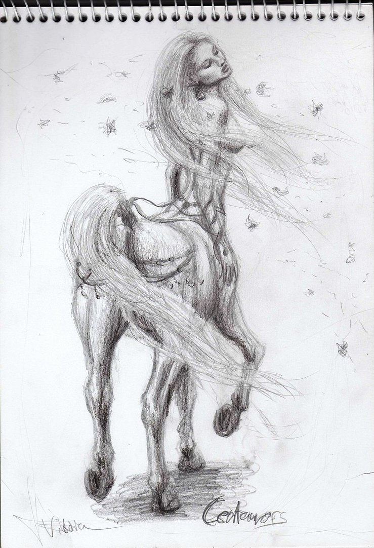 Centauress Sketch by Victoria Verebelyi.